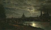 Johan Christian Dahl View of Dresden in the Moonlight (mk10) Spain oil painting artist